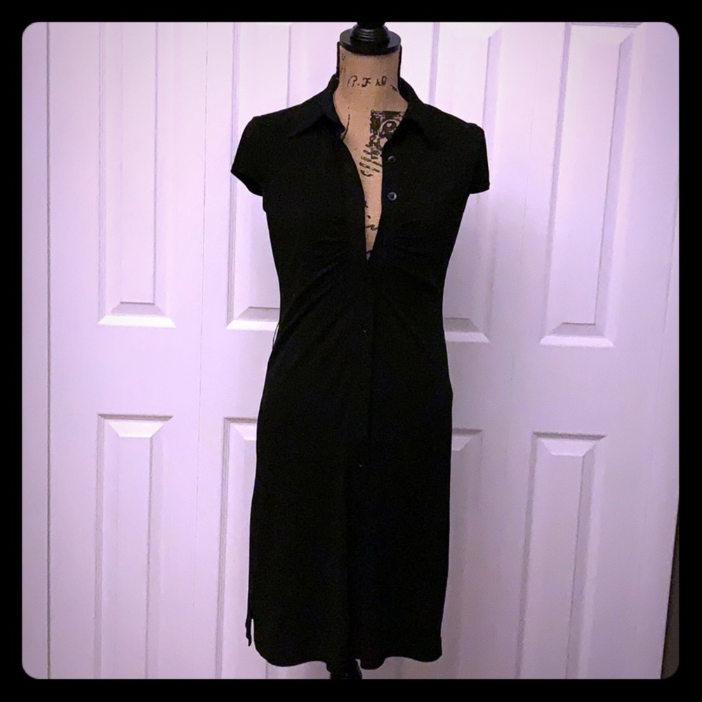 Black Laundry Button Down Dress